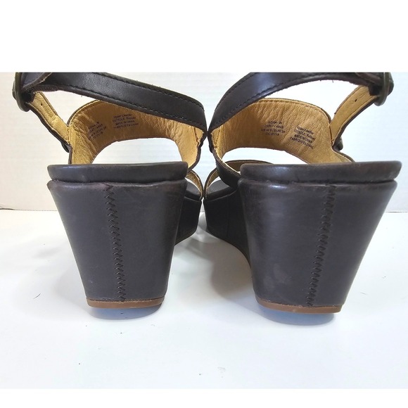 OluKai Keha Women's Brown Leather Comfort Platform Buckle Sandals Shoes Sz 8 - Picture 3 of 10